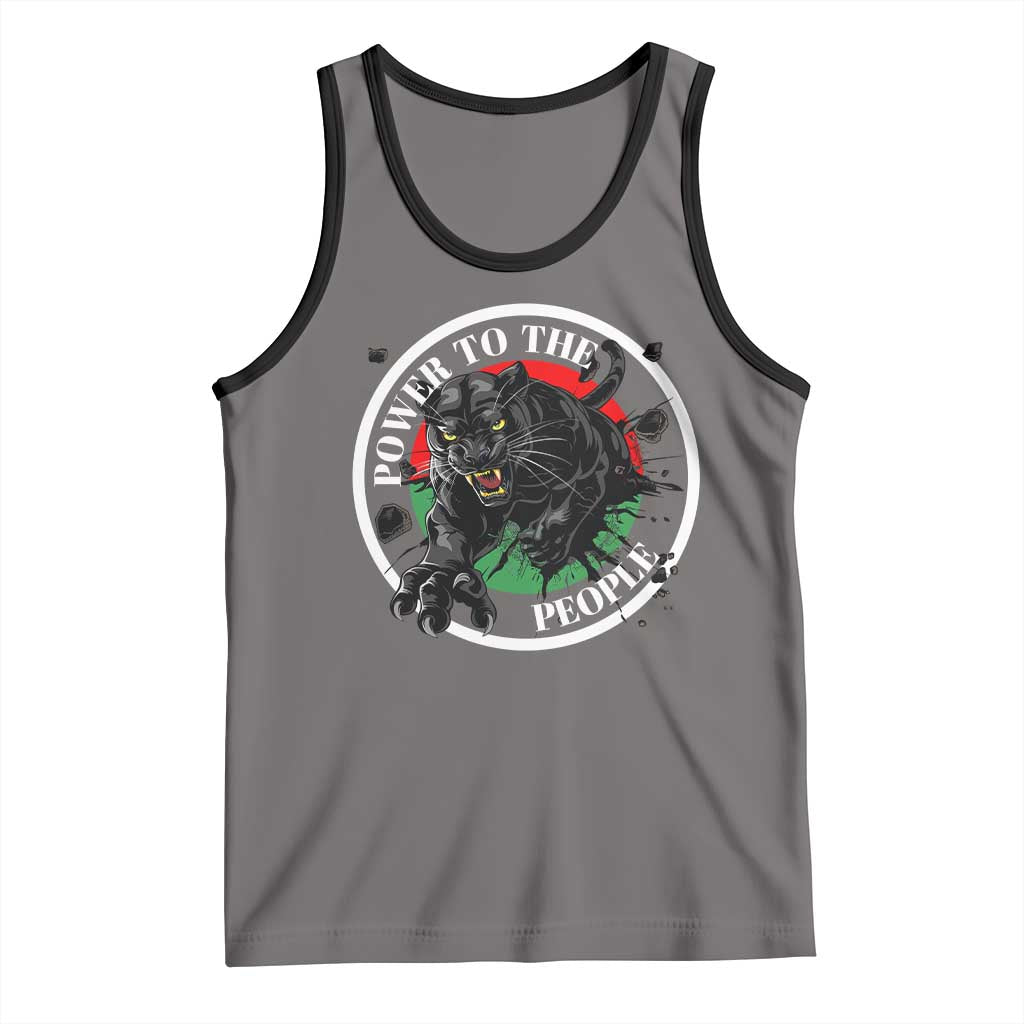 Power To The People Black Panther Party Tank Top Black History Month TS11 Deep Heather Black Print Your Wear