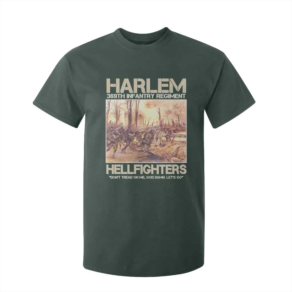 Harlem Hellfighters T Shirt For Kid 369th Infantry Regiment Don't Tread On Me Let's Go Black History Month TS11 Dark Forest Green Print Your Wear
