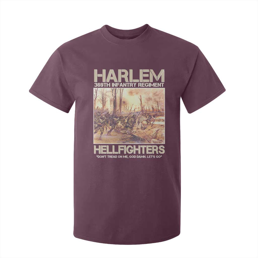 Harlem Hellfighters T Shirt For Kid 369th Infantry Regiment Don't Tread On Me Let's Go Black History Month TS11 Maroon Print Your Wear