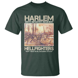 Harlem Hellfighters T Shirt 369th Infantry Regiment Don't Tread On Me Let's Go Black History Month TS11 Dark Forest Green Print Your Wear