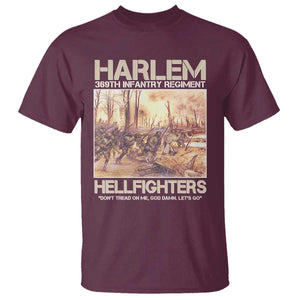 Harlem Hellfighters T Shirt 369th Infantry Regiment Don't Tread On Me Let's Go Black History Month TS11 Maroon Print Your Wear