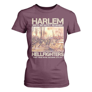 Harlem Hellfighters T Shirt For Women 369th Infantry Regiment Don't Tread On Me Let's Go Black History Month TS11 Maroon Print Your Wear