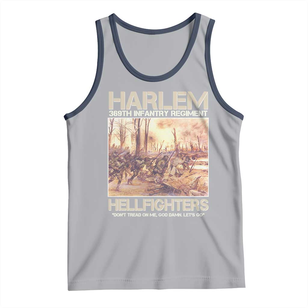 Harlem Hellfighters Tank Top 369th Infantry Regiment Don't Tread On Me Let's Go Black History Month TS11 Athletic Heather Navy Print Your Wear