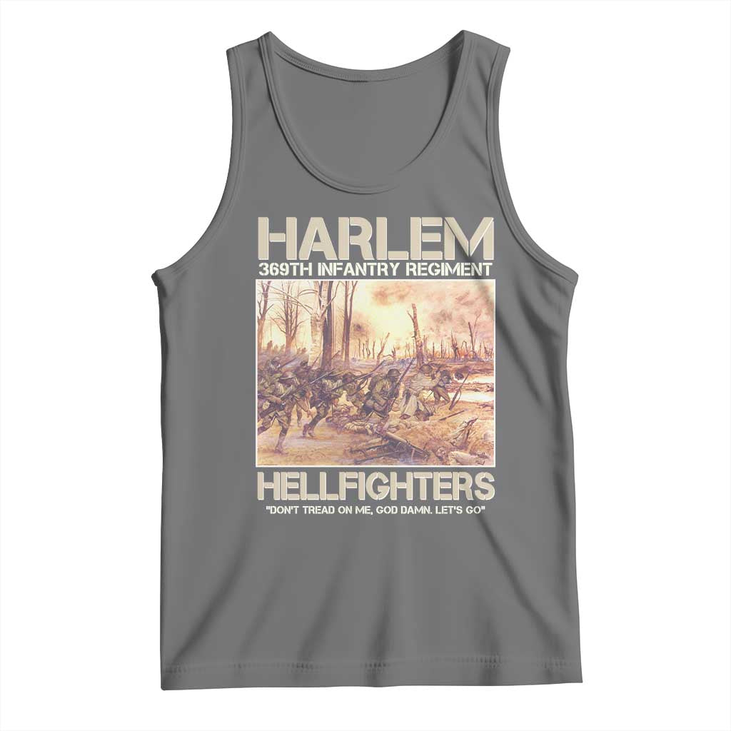 Harlem Hellfighters Tank Top 369th Infantry Regiment Don't Tread On Me Let's Go Black History Month TS11 Black Heather Print Your Wear