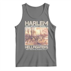 Harlem Hellfighters Tank Top 369th Infantry Regiment Don't Tread On Me Let's Go Black History Month TS11 Black Heather Print Your Wear