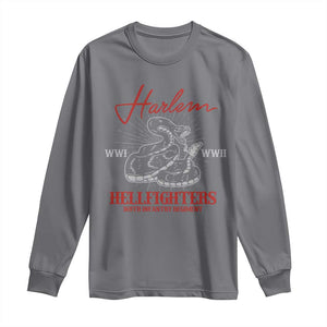 Harlem Hellfighters Long Sleeve Shirt 369th Infantry Regiment Black Snake Black History Month TS11 Charcoal Print Your Wear