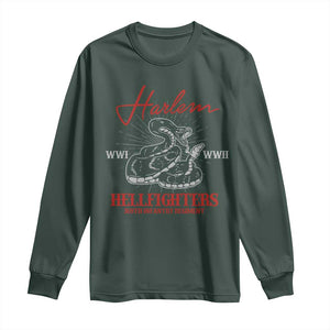 Harlem Hellfighters Long Sleeve Shirt 369th Infantry Regiment Black Snake Black History Month TS11 Dark Forest Green Print Your Wear