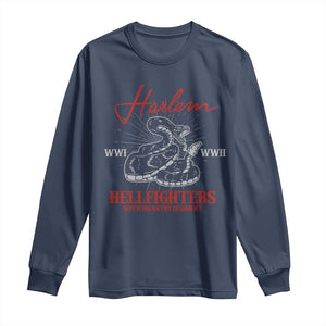 Harlem Hellfighters Long Sleeve Shirt 369th Infantry Regiment Black Snake Black History Month TS11 Navy Print Your Wear