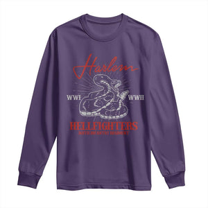 Harlem Hellfighters Long Sleeve Shirt 369th Infantry Regiment Black Snake Black History Month TS11 Purple Print Your Wear