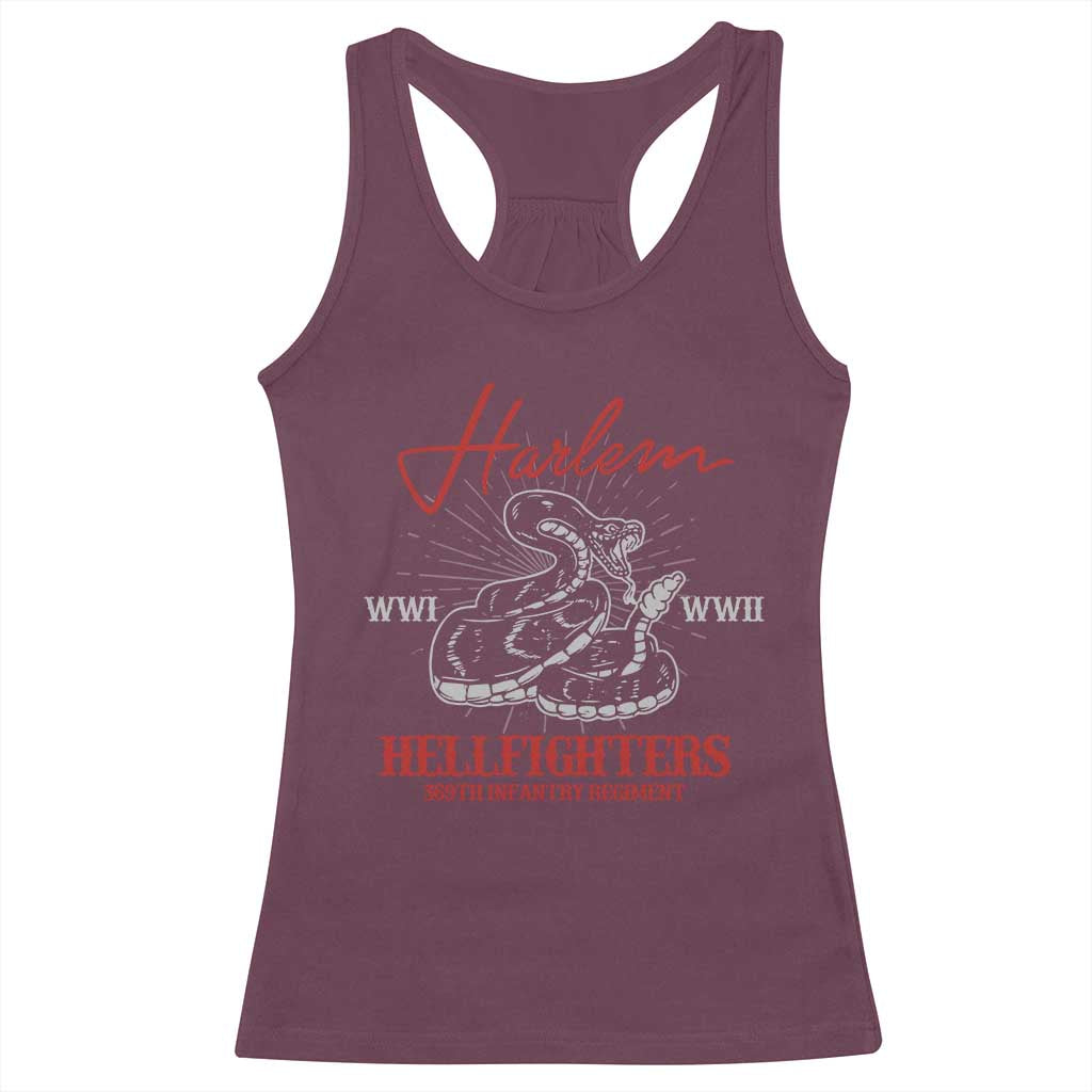 Harlem Hellfighters Racerback Tank Top 369th Infantry Regiment Black Snake Black History Month TS11 Maroon Print Your Wear