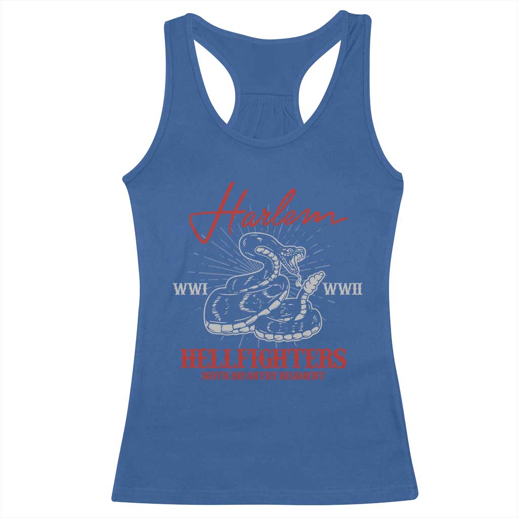 Harlem Hellfighters Racerback Tank Top 369th Infantry Regiment Black Snake Black History Month TS11 Royal Blue Print Your Wear