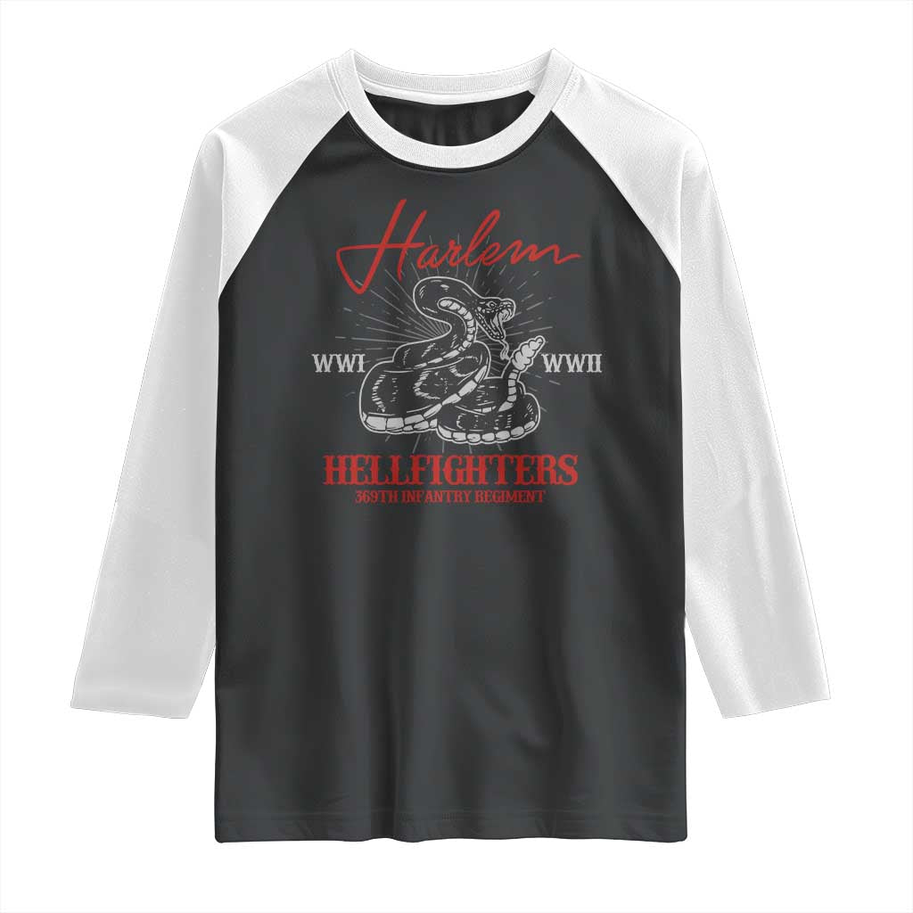 Harlem Hellfighters Raglan Shirt 369th Infantry Regiment Black Snake Black History Month TS11 Black White Print Your Wear