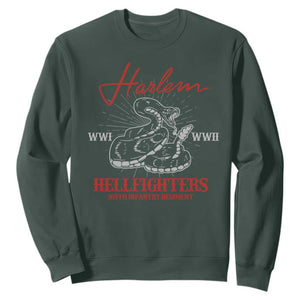 Harlem Hellfighters Sweatshirt 369th Infantry Regiment Black Snake Black History Month TS11 Dark Forest Green Print Your Wear
