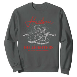 Harlem Hellfighters Sweatshirt 369th Infantry Regiment Black Snake Black History Month TS11 Dark Heather Print Your Wear