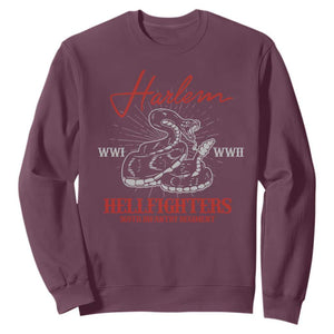 Harlem Hellfighters Sweatshirt 369th Infantry Regiment Black Snake Black History Month TS11 Maroon Print Your Wear