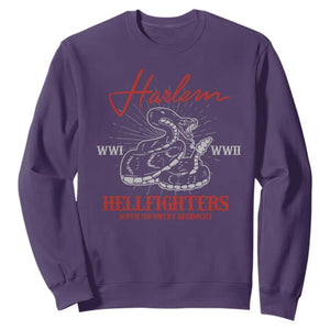 Harlem Hellfighters Sweatshirt 369th Infantry Regiment Black Snake Black History Month TS11 Purple Print Your Wear