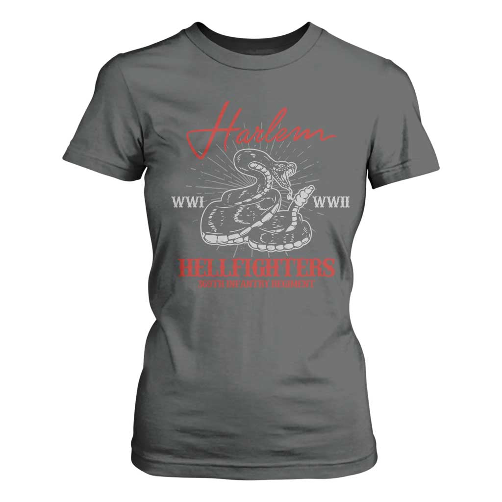 Harlem Hellfighters T Shirt For Women 369th Infantry Regiment Black Snake Black History Month TS11 Dark Heather Print Your Wear