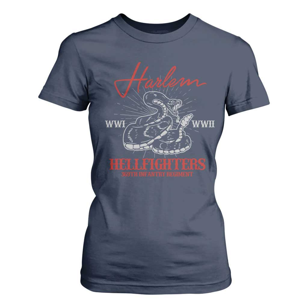 Harlem Hellfighters T Shirt For Women 369th Infantry Regiment Black Snake Black History Month TS11 Navy Print Your Wear