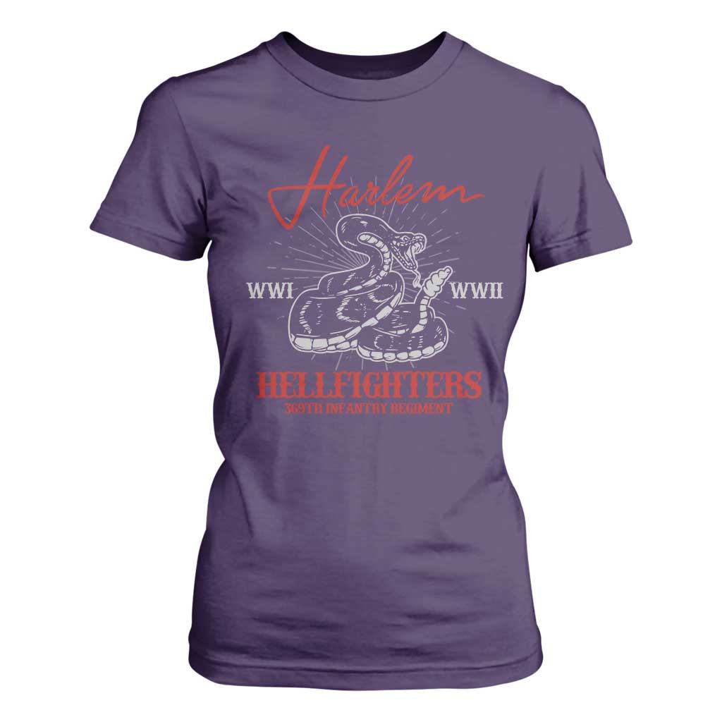 Harlem Hellfighters T Shirt For Women 369th Infantry Regiment Black Snake Black History Month TS11 Purple Print Your Wear