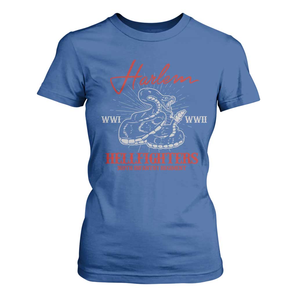 Harlem Hellfighters T Shirt For Women 369th Infantry Regiment Black Snake Black History Month TS11 Royal Blue Print Your Wear