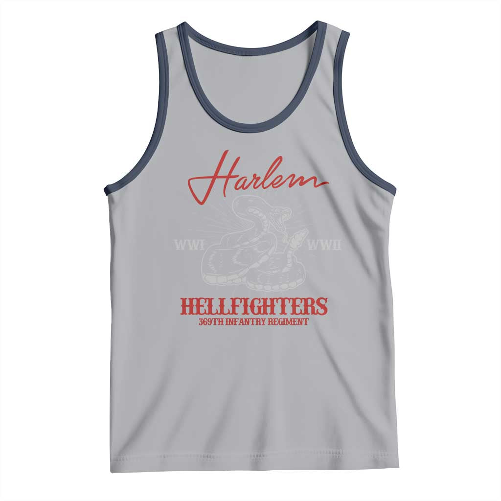 Harlem Hellfighters Tank Top 369th Infantry Regiment Black Snake Black History Month TS11 Athletic Heather Navy Print Your Wear