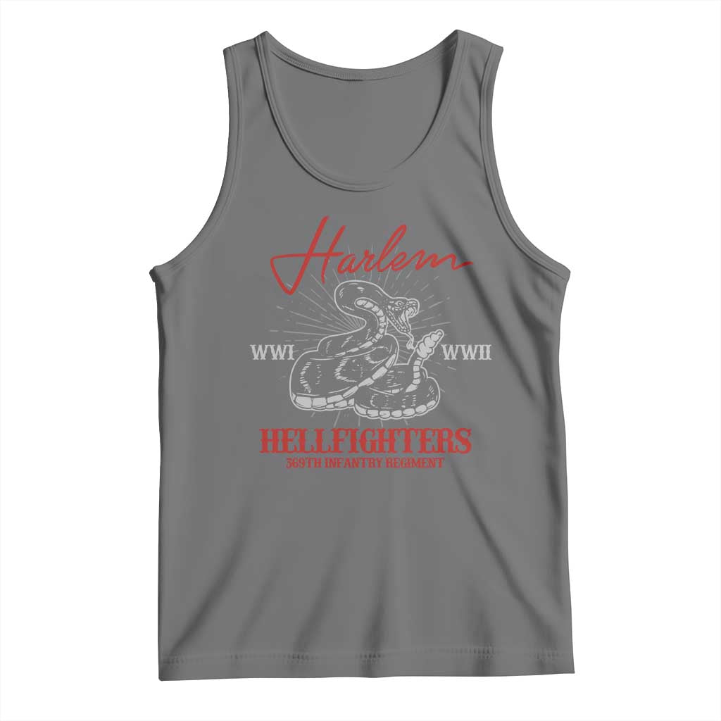 Harlem Hellfighters Tank Top 369th Infantry Regiment Black Snake Black History Month TS11 Black Heather Print Your Wear