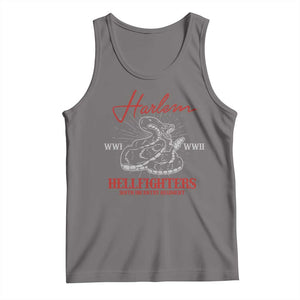 Harlem Hellfighters Tank Top 369th Infantry Regiment Black Snake Black History Month TS11 Deep Heather Print Your Wear