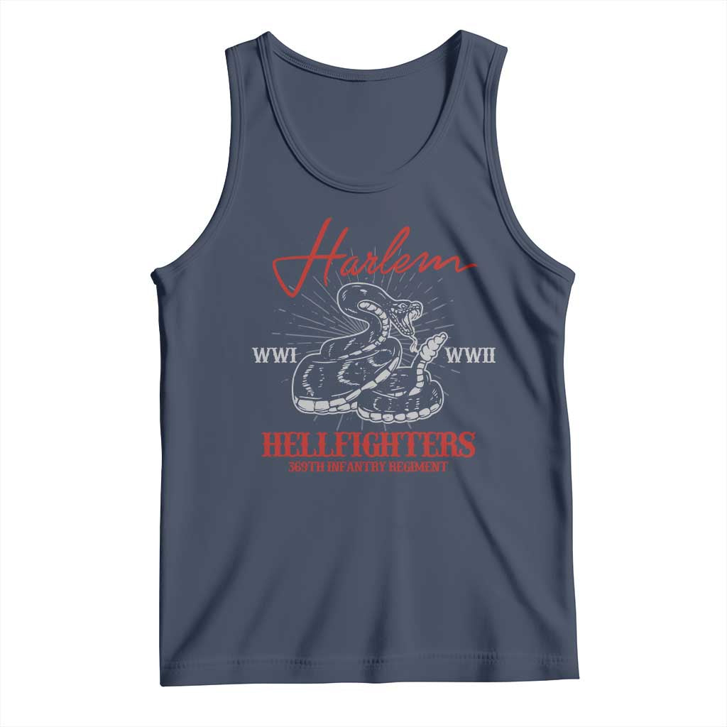 Harlem Hellfighters Tank Top 369th Infantry Regiment Black Snake Black History Month TS11 Navy Print Your Wear