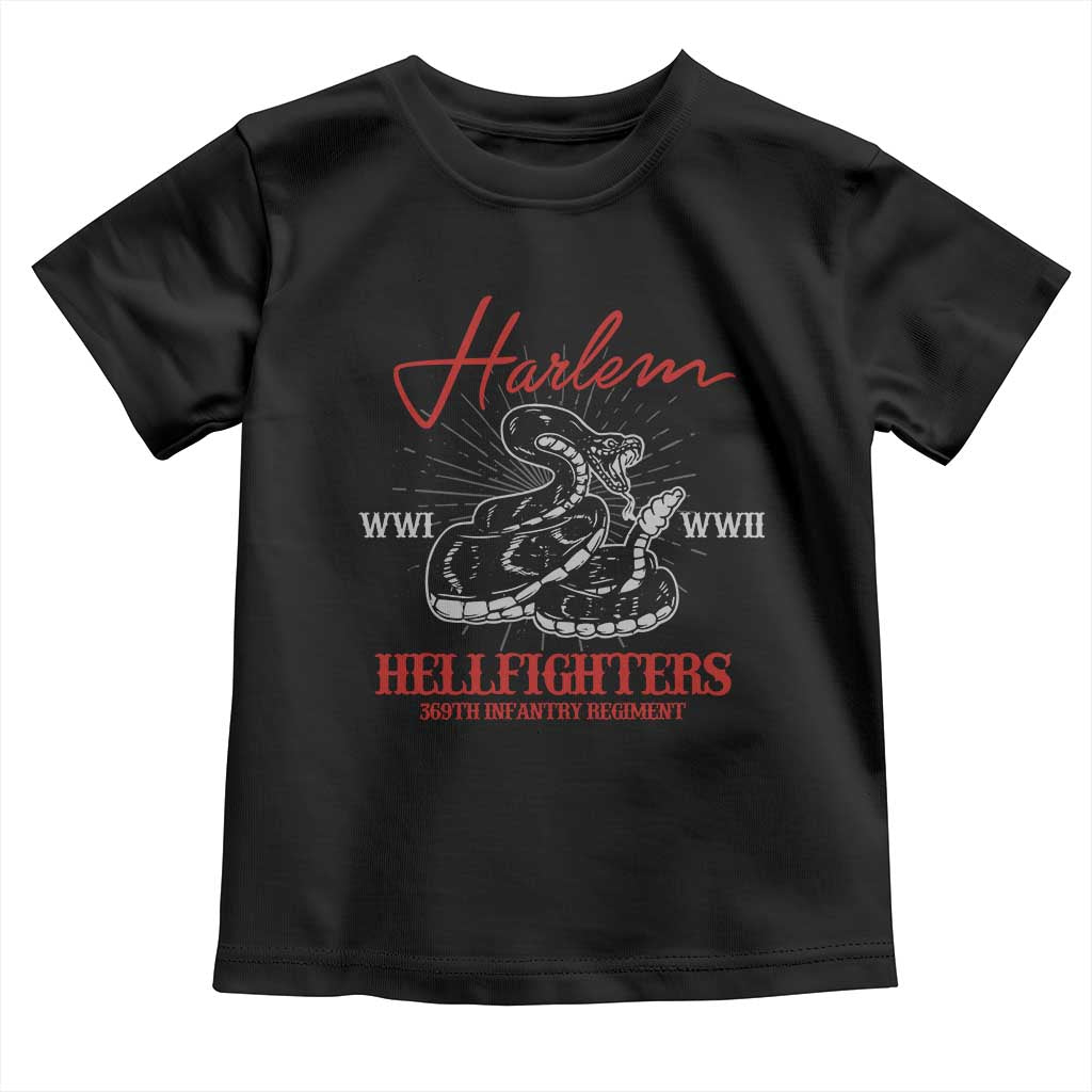 Harlem Hellfighters Toddler T Shirt 369th Infantry Regiment Black Snake Black History Month TS11 Black Print Your Wear