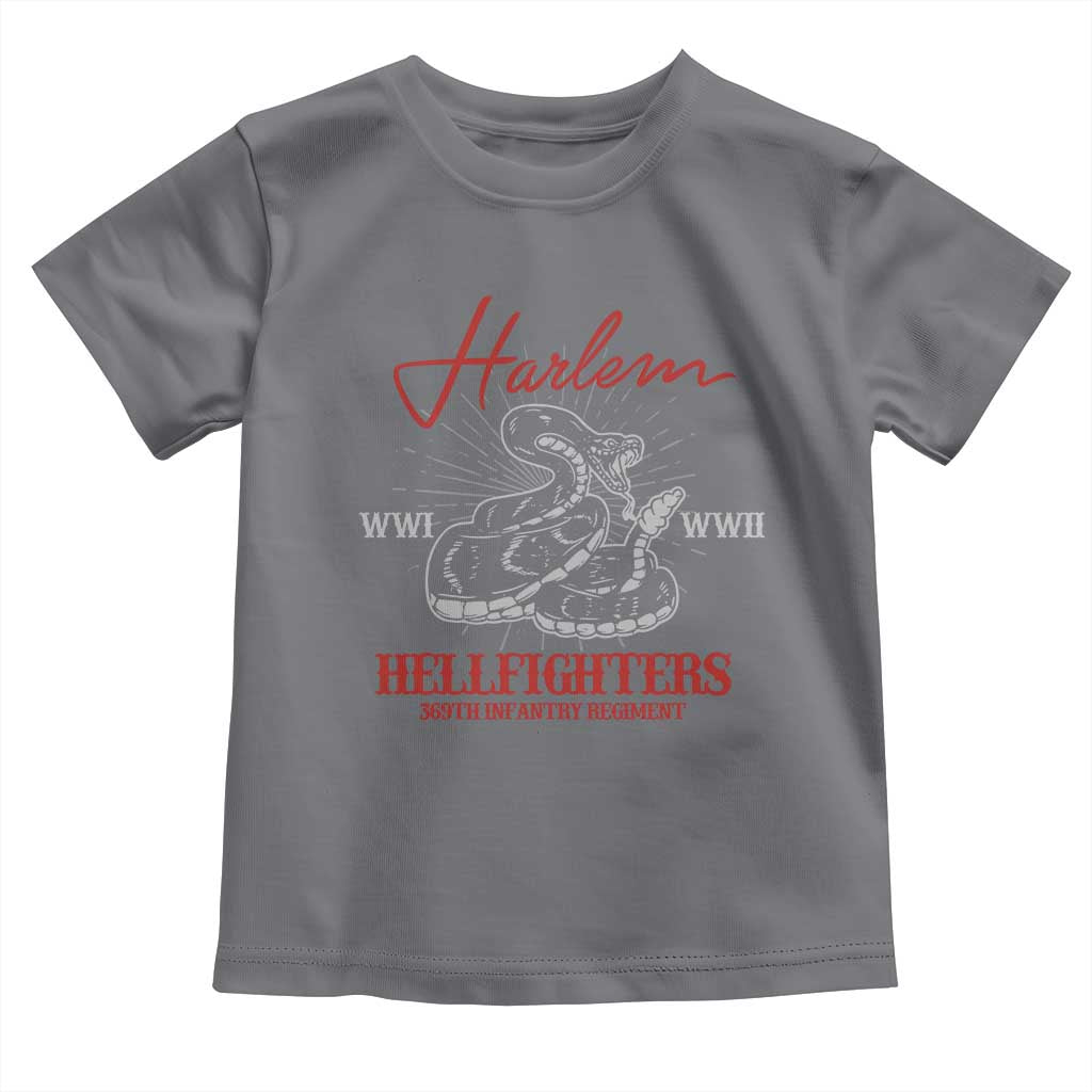 Harlem Hellfighters Toddler T Shirt 369th Infantry Regiment Black Snake Black History Month TS11 Charcoal Print Your Wear