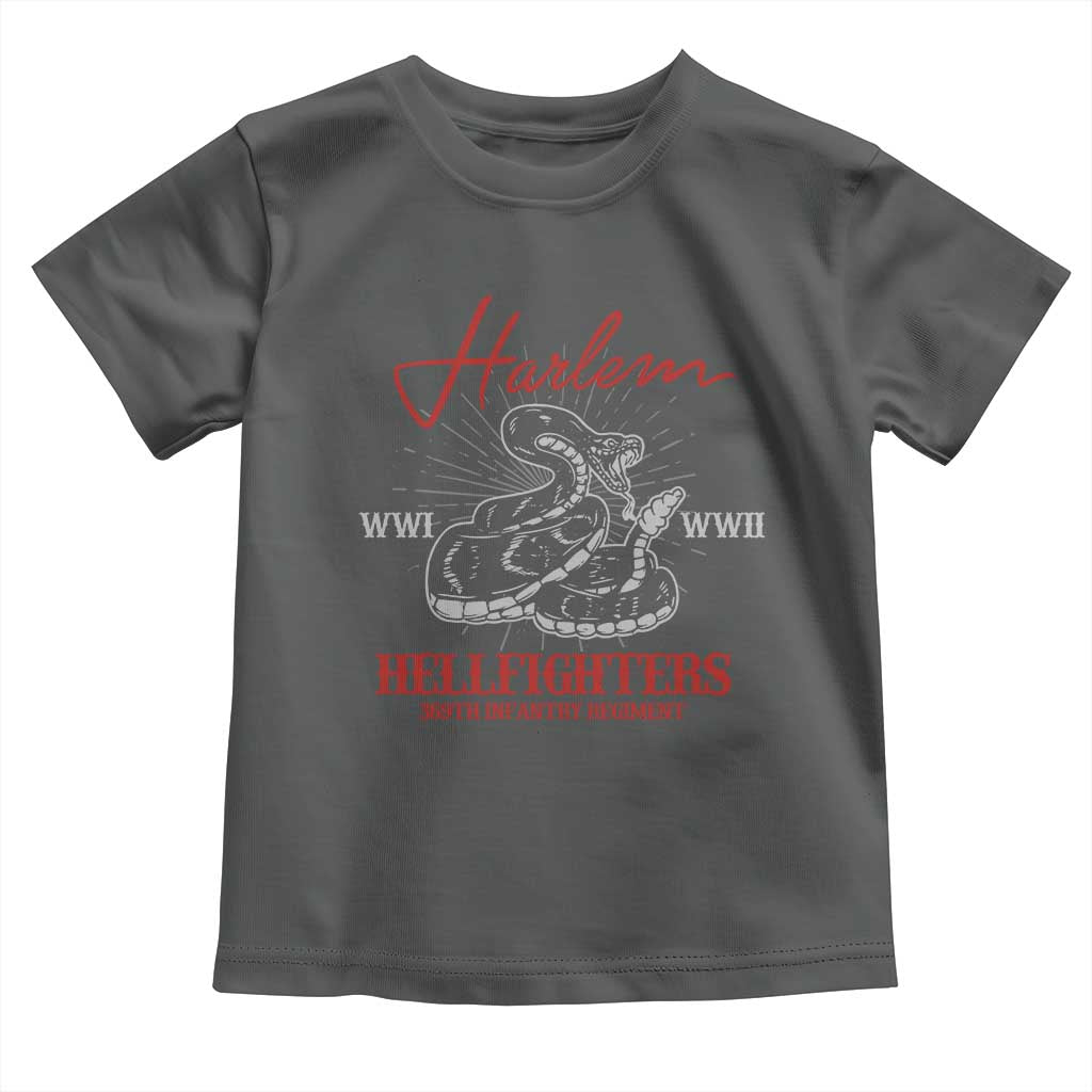 Harlem Hellfighters Toddler T Shirt 369th Infantry Regiment Black Snake Black History Month TS11 Dark Heather Print Your Wear