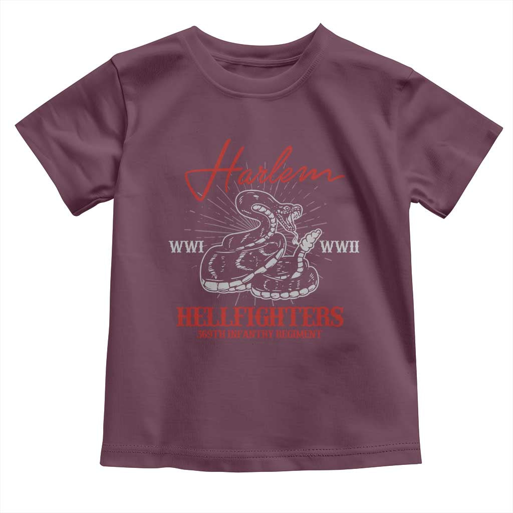Harlem Hellfighters Toddler T Shirt 369th Infantry Regiment Black Snake Black History Month TS11 Maroon Print Your Wear