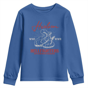 Harlem Hellfighters Youth Sweatshirt 369th Infantry Regiment Black Snake Black History Month TS11 Royal Blue Print Your Wear