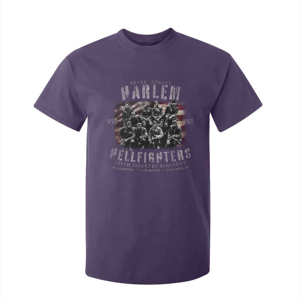 Never Forget Harlem Hellfighters T Shirt For Kid Vintage American Flag TS11 Purple Print Your Wear