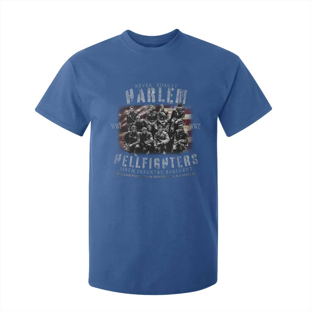 Never Forget Harlem Hellfighters T Shirt For Kid Vintage American Flag TS11 Royal Blue Print Your Wear