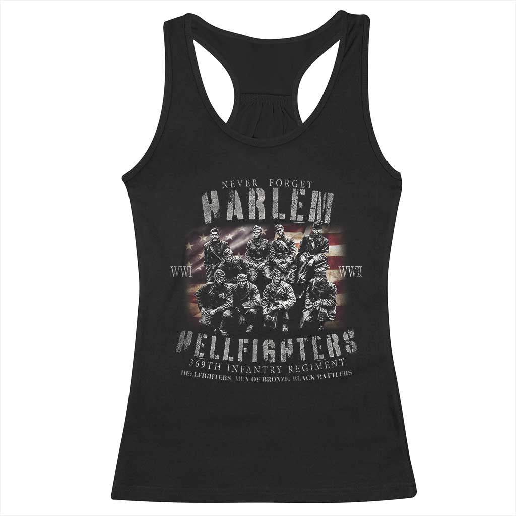 Never Forget Harlem Hellfighters Racerback Tank Top Vintage American Flag TS11 Black Print Your Wear