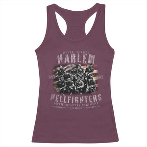 Never Forget Harlem Hellfighters Racerback Tank Top Vintage American Flag TS11 Maroon Print Your Wear