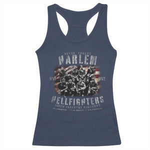Never Forget Harlem Hellfighters Racerback Tank Top Vintage American Flag TS11 Navy Print Your Wear