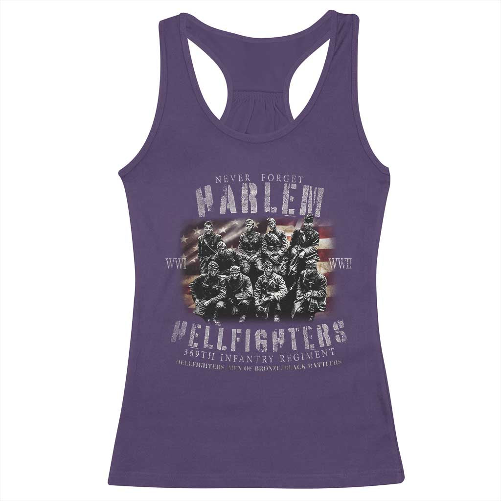 Never Forget Harlem Hellfighters Racerback Tank Top Vintage American Flag TS11 Purple Print Your Wear
