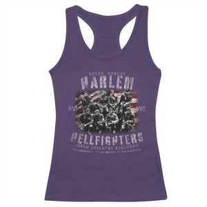 Never Forget Harlem Hellfighters Racerback Tank Top Vintage American Flag TS11 Purple Print Your Wear