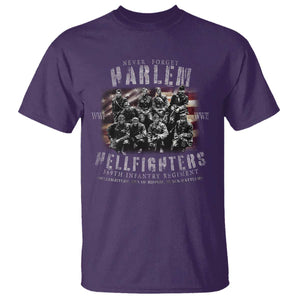 Never Forget Harlem Hellfighters T Shirt Vintage American Flag TS11 Purple Print Your Wear