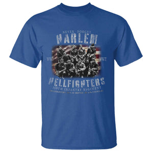 Never Forget Harlem Hellfighters T Shirt Vintage American Flag TS11 Royal Blue Print Your Wear