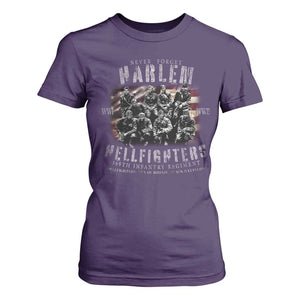 Never Forget Harlem Hellfighters T Shirt For Women Vintage American Flag TS11 Purple Print Your Wear
