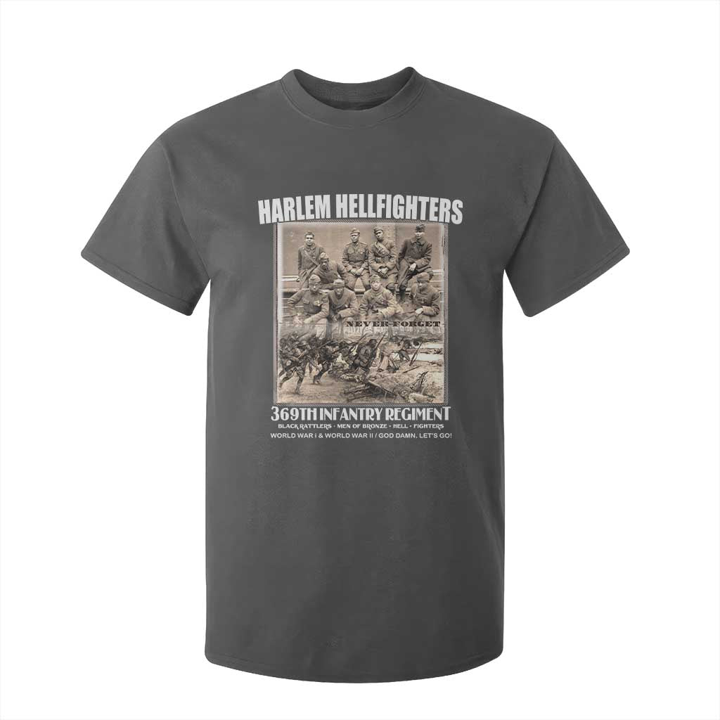 Never Forget Harlem Hellfighters T Shirt For Kid 369TH Infantry Regiment Black God Damn Let's Go TS11 Dark Heather Print Your Wear
