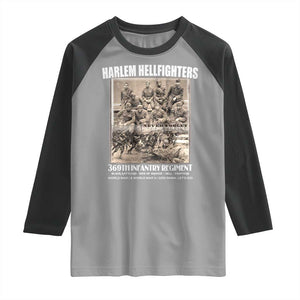 Never Forget Harlem Hellfighters Raglan Shirt 369TH Infantry Regiment Black God Damn Let's Go TS11 Sport Gray Black Print Your Wear