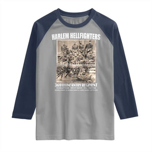 Never Forget Harlem Hellfighters Raglan Shirt 369TH Infantry Regiment Black God Damn Let's Go TS11 Sport Gray Navy Print Your Wear