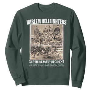 Never Forget Harlem Hellfighters Sweatshirt 369TH Infantry Regiment Black God Damn Let's Go TS11 Dark Forest Green Print Your Wear