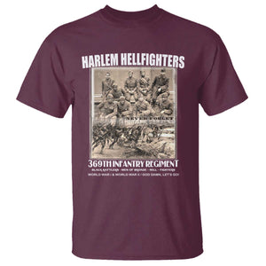 Never Forget Harlem Hellfighters T Shirt 369TH Infantry Regiment Black God Damn Let's Go TS11 Maroon Print Your Wear