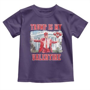 Funny Trump Is My Valentine Toddler T Shirt Valentine's Day Red Trump White House TS11 Purple Print Your Wear