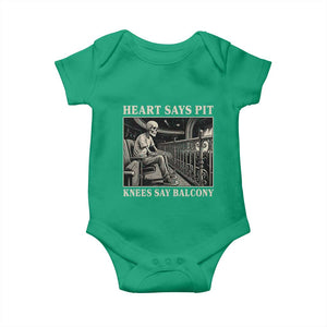 Heart Says Pit Knees Say Balcony Baby Onesie Funny Concert Quote TS11 Irish Green Print Your Wear